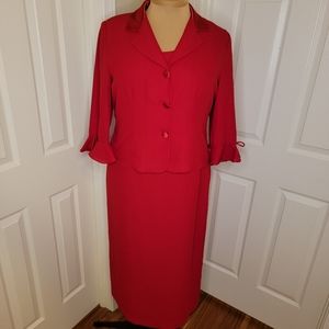 Coldwater Creek NWT Red long formal sleeveless sheath with jacket